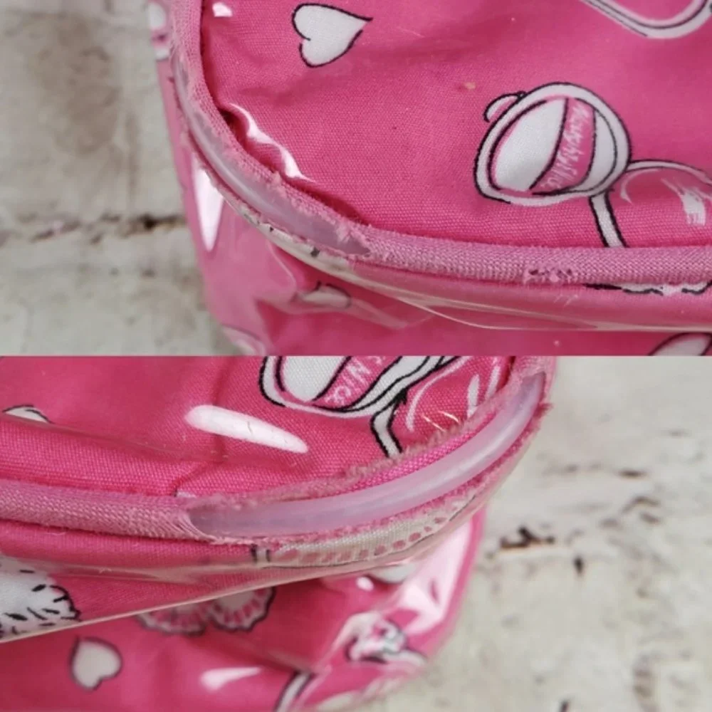 Travel Bag Bundle 3 Pink White Makeup Heart Cosmetic Bag Gym Getaway Sleepover